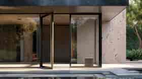 Sleek Contemporary Pivot Door available in iron and aluminum frame options with custom sizes energy efficient designs